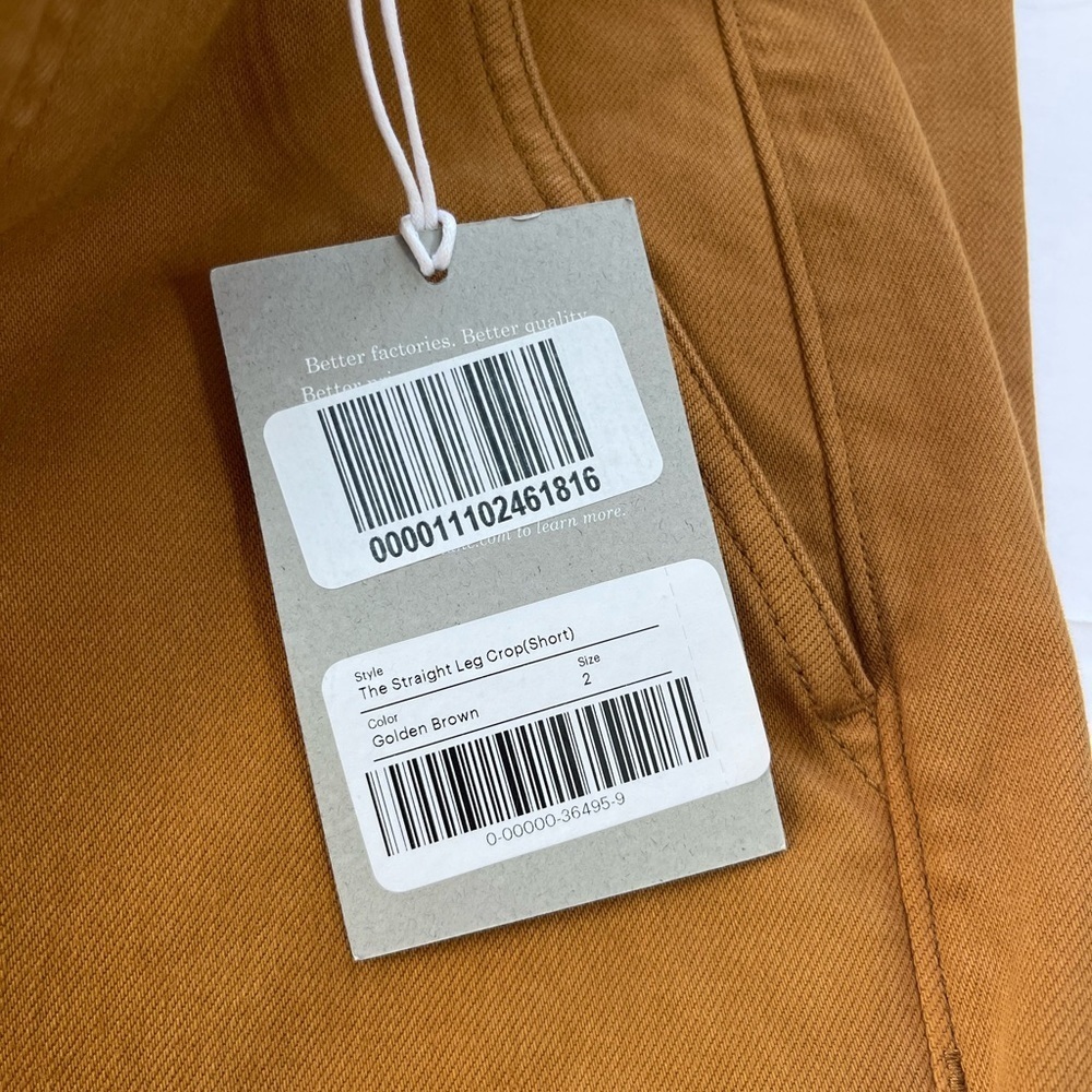 Everlane The Straight Leg Crop Size 2 Short Golden Brown New with Tags - Picture 3 of 10